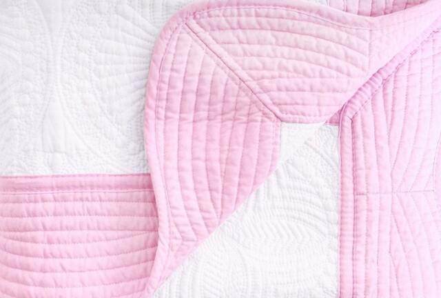 Floral Embroidered Baby Quilt, 100% Cotton Crib Blanket - 35x45 - image 1