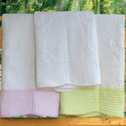 Floral Embroidered Baby Quilt, 100% Cotton Crib Blanket - 35x45 - thumbnail 4