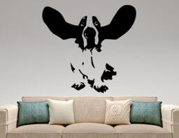 Basset Hound Vinyl Decal Pet Puppy Dog Wall Sticker Animal Art Home Interior Decorations Living Room Bedroom Grooming Salon Decor 7Epqro - thumbnail 1