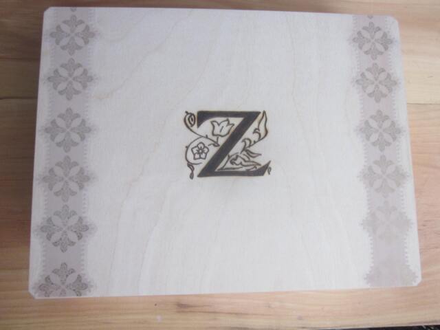 Fancy Letter Box Monogram Initial With Hasp For Lock Large Briefcase Sized Box 12 X 9 3 Customize Letter Of Your Choice - image 1