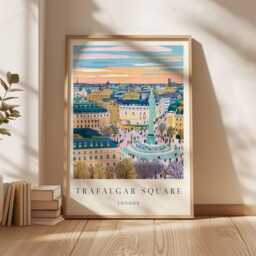 Trafalgar Square Travel Poster London Landmark Art Print - thumbnail 2