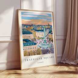 Trafalgar Square Travel Poster London Landmark Art Print - thumbnail 3