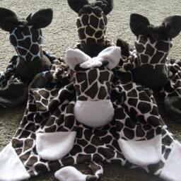 Minky Animal Security Blanket, Snuggle Toy, Sculptured Head - thumbnail 2