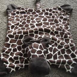 Minky Animal Security Blanket, Snuggle Toy, Sculptured Head - thumbnail 3
