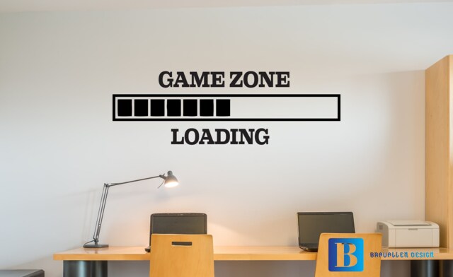 Game Zone Loading Boys Bedroom Gaming Room Wall Art Vinyl Decal Stickers - image 1