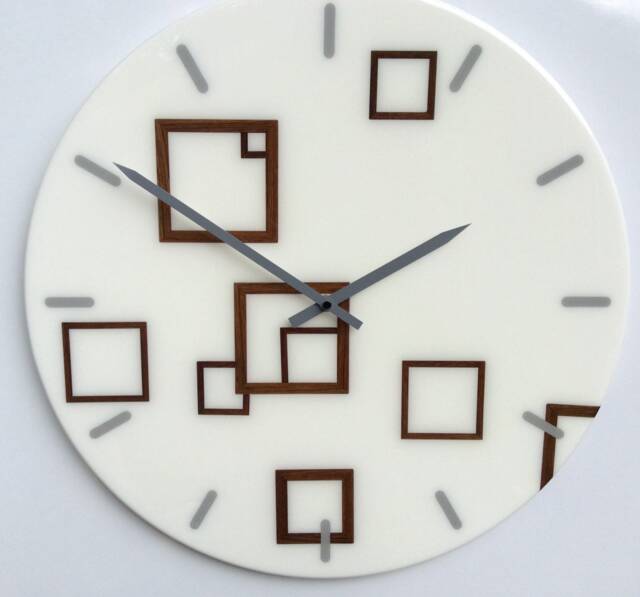 Large Wall Clock, Unusual Modern Wall Clocks, Resin Clock, Wooden Clock - image 1