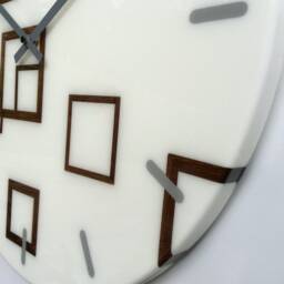 Large Wall Clock, Unusual Modern Wall Clocks, Resin Clock, Wooden Clock - thumbnail 4