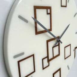 Large Wall Clock, Unusual Modern Wall Clocks, Resin Clock, Wooden Clock - thumbnail 2