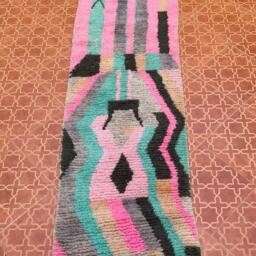 Handmade Wool Berber Runner Rug Multicolor Moroccan Hallway Rug - 2.1 X 10.2 Ft - thumbnail 2
