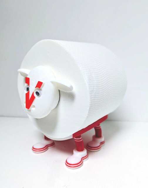st Helens Supersheep Toilet Roll Holder - H B Rugby Gift, Saints Fan Sheep Bathroom Decor, Merseyside Superleague Supporters Present - image 1