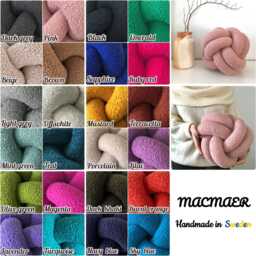 Pink Boucl?? Ball Pillow, Decorative Knot Cushion For Minimalist Interior - thumbnail 4