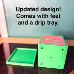 "Funny Square Plant Pots, Bold & Colourful - 10x10cm Cube ""Felt Cute', ""Please Don't Die', " - thumbnail 2