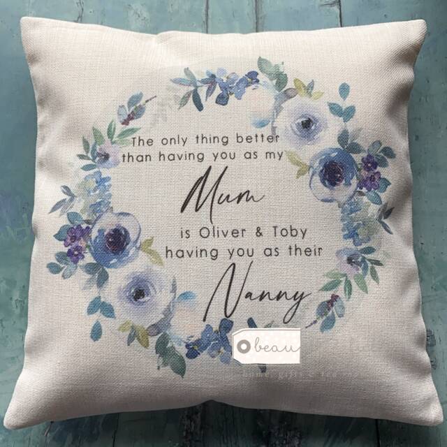 Personalised The Only Thing Better Than... Mum Botanical Design Home Quote Linen Style Cushion Mother's Day Cover