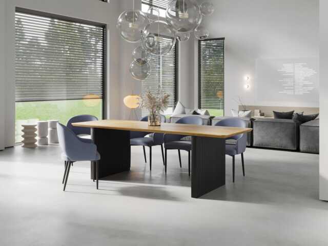 Solid Oak Dining Table Wooden Leg 067 - image 1