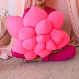Neon Pink Succulent Pillow - Bright Colors Throw Pillow, Accent Succulents, Hot Pink, Unique Gift For Her - thumbnail 3