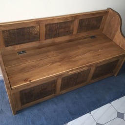 Rustic Window Seat - Bench Settle Pew With Storage Bespoke Sizes Available - thumbnail 3