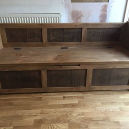 Rustic Window Seat - Bench Settle Pew With Storage Bespoke Sizes Available - thumbnail 2