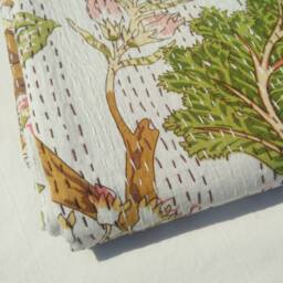 On Sale Special Floral Print New Indian Handmade Kantha Quilt Bedspread Blanket Coverlet Throw Size-Multi - thumbnail 3