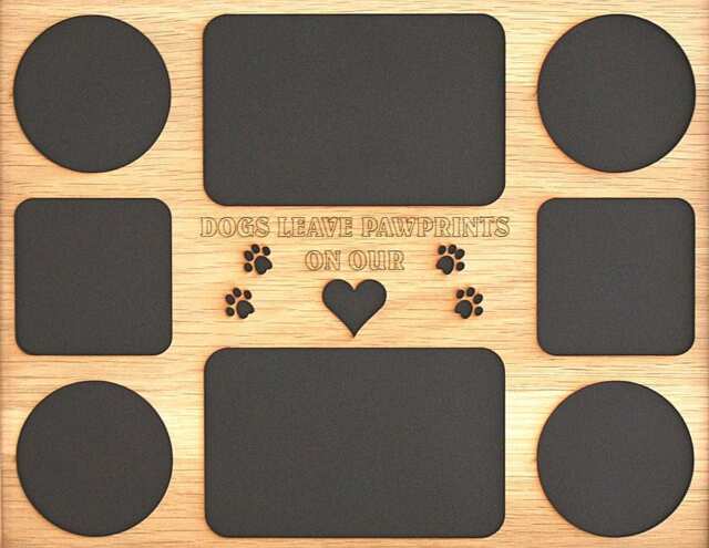 11x14 Dogs Leave Pawprints Wood Photo-Picture Mat Collage Insert - image 1