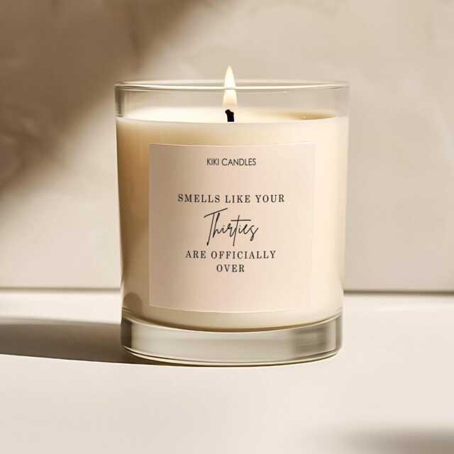 40Th Birthday Gift Smells Like Your Thirties Are Over Candle Funny Gifts Milestone Birthday Gifts - image 1
