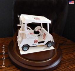Golf Cart Business Card Sculpture Golfer Gift, Handmade in Usa Design 8923