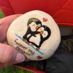 Anniversary Penguin Pebble Gift, Hand-Painted Keepsake - thumbnail 3