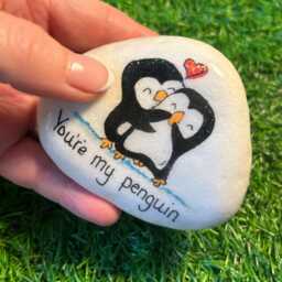Anniversary Penguin Pebble Gift, Hand-Painted Keepsake - thumbnail 2