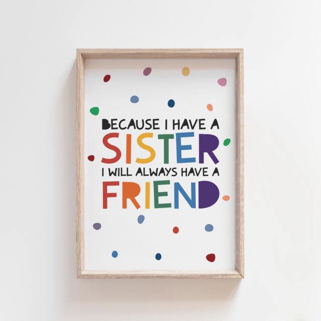 Sister Prints, Bedroom Big Sis, Lil Girls Sibling Wall Art, Twin Decor, Playroom Prints - image 1