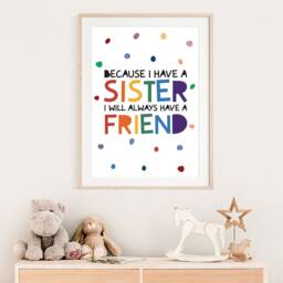 Sister Prints, Bedroom Big Sis, Lil Girls Sibling Wall Art, Twin Decor, Playroom Prints - thumbnail 3