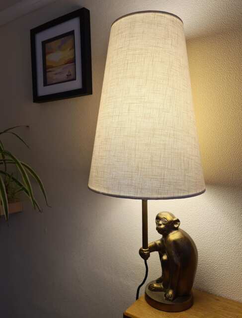 New Mini White Cone Lampshade in Linen, Conical Fat Lamp Shade - image 1