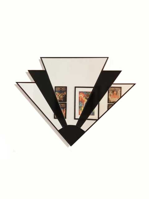 Art Deco Mirror, Wall Vintage Fan Mirror - image 1