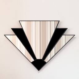 Art Deco Mirror, Wall Vintage Fan Mirror - thumbnail 2