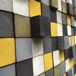 Reclaimed Wood Geometric Wall Art - Hand-Painted Mosaic - thumbnail 4