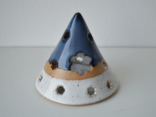 Handmade Candleholder With Flowers, Speckled Tealight Holder, Ceramic Lantern, , Christmas Gift - image 1