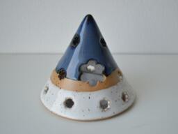 Handmade Candleholder With Flowers, Speckled Tealight Holder, Ceramic Lantern, , Christmas Gift - thumbnail 1