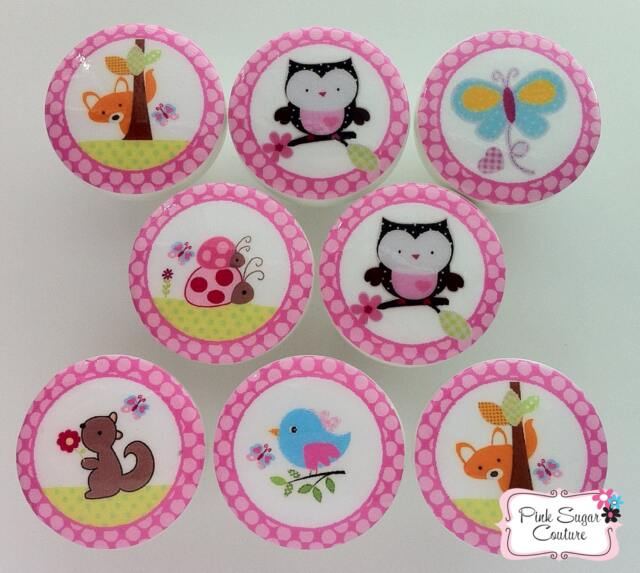Finnea Woodland Wonders Knobs M2M Circo Bedding Kids Nursery Room Drawer Pull Kids Decor Owl Tree Bird Pink Woodland Forest Girls - image 1