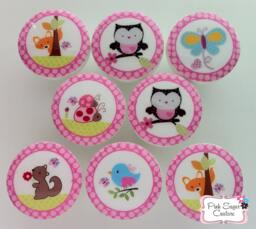 Finnea Woodland Wonders Knobs M2M Circo Bedding Kids Nursery Room Drawer Pull Kids Decor Owl Tree Bird Pink Woodland Forest Girls - thumbnail 1