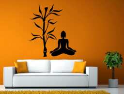 Bamboo Asian Tree Indian God Zen Yoga Poses Namaste Om Lotus Meditation Mantra Buddhism Diy Wall Stickers Decals Vinyl Mural Decor Art L2165