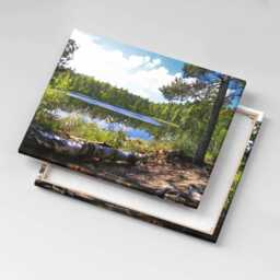 View Of The Lake in Forest Canvas, Picture Wall Hanging, Green Decor, Landscape Canvas Print - thumbnail 3