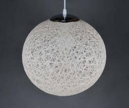 Handwoven Globe Pendant Light White Paper Rope Chandelier - thumbnail 2