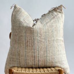"Handwoven Hemp Pillow Cover Karen Tribal Design - 26"" X 26" - thumbnail 2