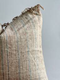 "Handwoven Hemp Pillow Cover Karen Tribal Design - 26"" X 26" - thumbnail 1