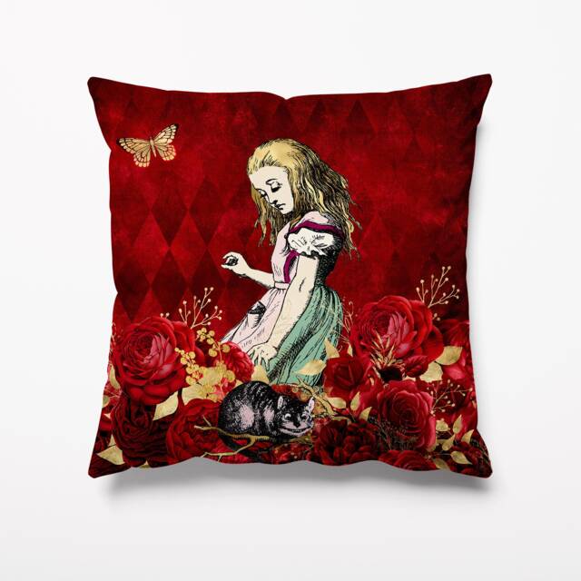 Alice in Wonderland Garden Cushion - Waterproof Outdoor Water Resistant Cushions Pillows 18 - image 1
