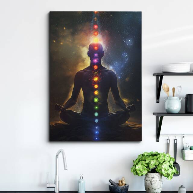 Chakra Body Spiritual Energy Abstract Oil Painting Framed Poster Print & Canvas Wall Decor Art Bedroom Home Interior House Gift - image 1