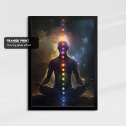 Chakra Body Spiritual Energy Abstract Oil Painting Framed Poster Print & Canvas Wall Decor Art Bedroom Home Interior House Gift - thumbnail 2