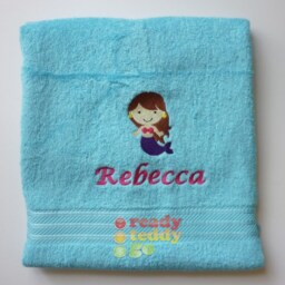 Personalised Swimming/Bath Towel Sheet Ballet Slippers Ballerina Embroidered Unisex Boys Girls Children's Kids With Any Name 500Gsm - thumbnail 4