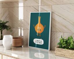 Funny Onion Wall Art I Feast On Your Tears Humorous Quote Kitchen Decor Quirky Vegetable Print Gift For Food Lovers & Home Chefs - thumbnail 1