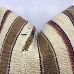 Vintage Turkish Kilim Pillow Cover, Handwoven Ethnic Cushion, 24x24 - thumbnail 2