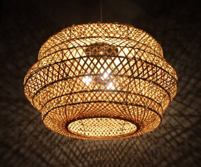 Bamboo Pendant Light Rustic Tower Lighting, 22.5 Inch Diameter - image 1