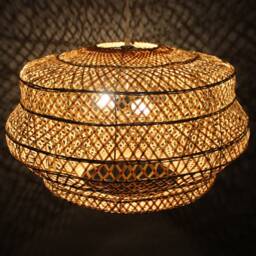 Bamboo Pendant Light Rustic Tower Lighting, 22.5 Inch Diameter - thumbnail 2